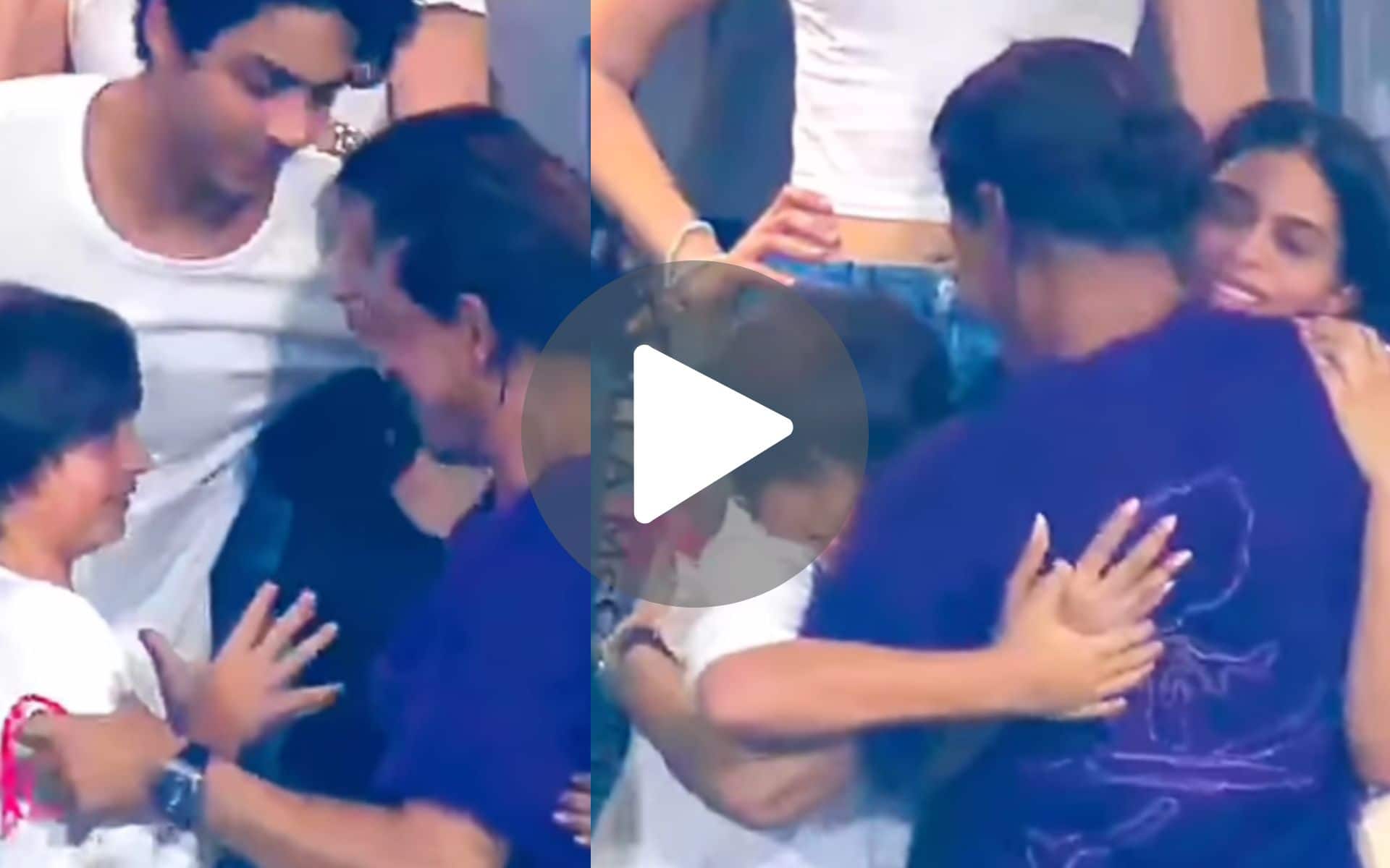 [Watch] Shah Rukh Khan Excitedly Hugs Suhana, Abram and Aryan After KKR Defeat SRH To Win IPL 2024